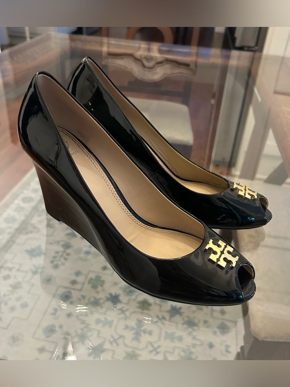 Tory Burch “Sally” wedge heels size 11